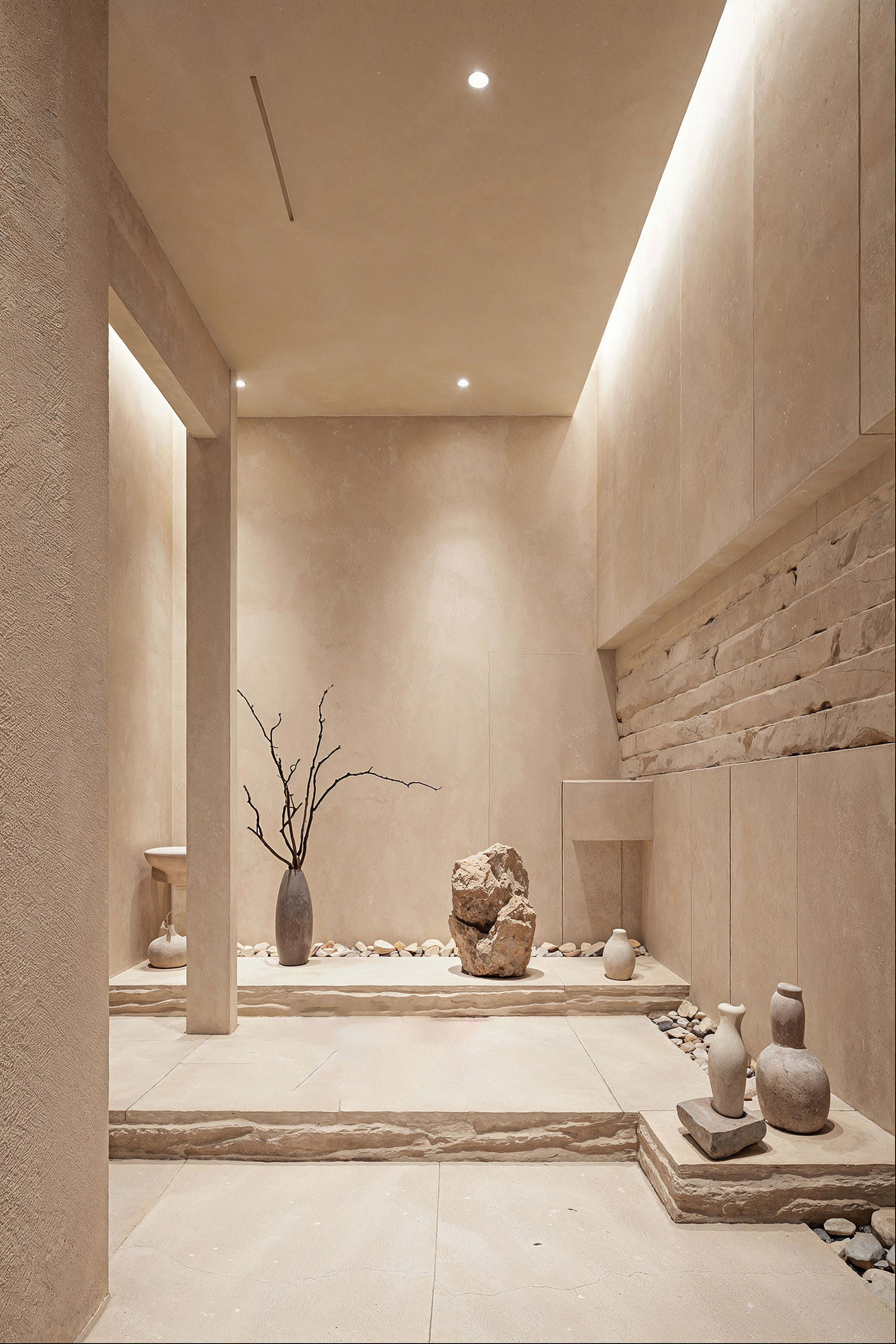 Moroccan clay Tadelakt finish