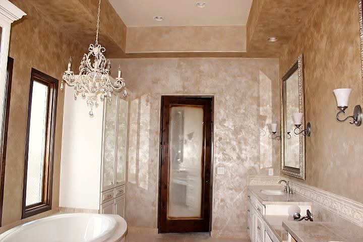 Venetian plaster master bathroom